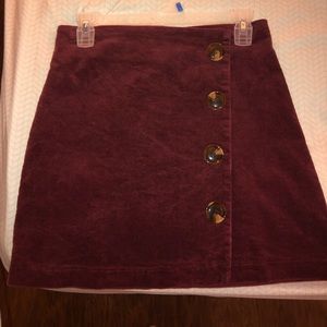 Maroon corduroy skirt